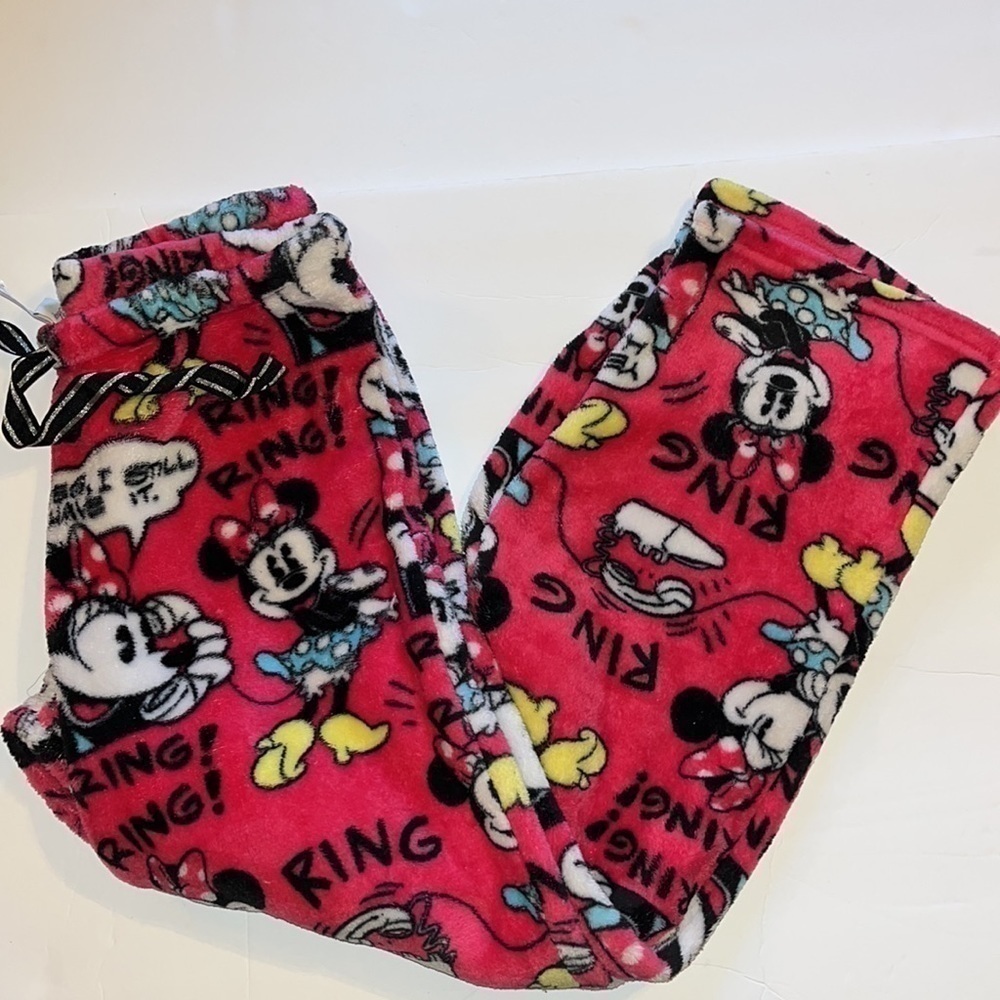 Disney Pajama-medium-Minnie mouse , pink/black. fleece sleep pants.